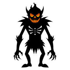 Halloween Design Elements Set Silhouette vector illustration isolated on a white background