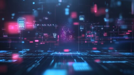 Obraz premium Sleek Cyber Monday Background with Virtual Product Elements