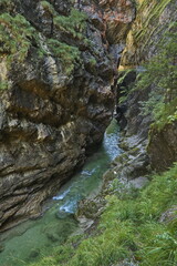 Obraz premium Hiking track in Tiefenbachklamm, Austria, Europe 