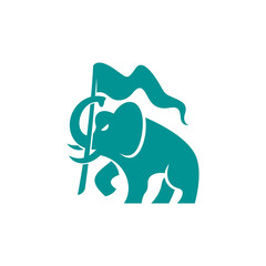 The elephant logo is a simple animal symbol or icon