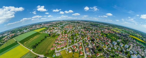 Stadtbergen am Ostrand des Naturparks Augsburg-Westliche Wälder, 360 Grad Rundblick