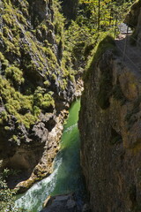 Hiking track in Tiefenbachklamm, Austria, Europe
