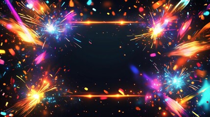 Dynamic Sale Explosions Black Friday Mockup with Animated Border