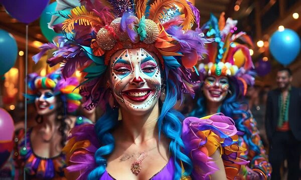 Day of the Dead Delight: Vibrant color explodes as elaborately dressed performers with painted faces celebrate Dia de los Muertos. 