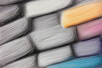 Background texture of abstract crayon drawing paper in gray