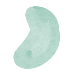 Watercolor shape, stain, blob in pastel green color. Hand drawn watercolor textured spot