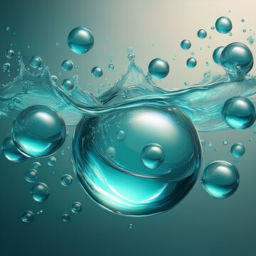 water drops on blue