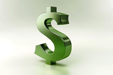 green dollar sign icon with subtle gradients and a white background 