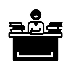 Vector solid black icon for Bookkeeping