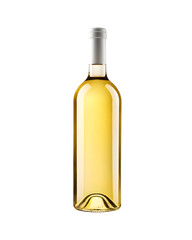 A bottle of white wine mock up isolated on transparent background