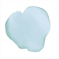 Blue watercolor round shape, stain, blob, circle. Hand drawn watercolor abstract element