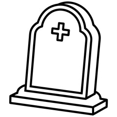 Obraz premium headstone outline coloring book page line art drawing