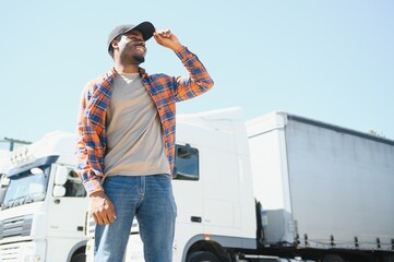 African American professional truck driver