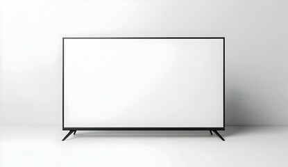 Naklejka premium Modern Flat-Screen Television in Minimalist Setting for Technology and Interior Design