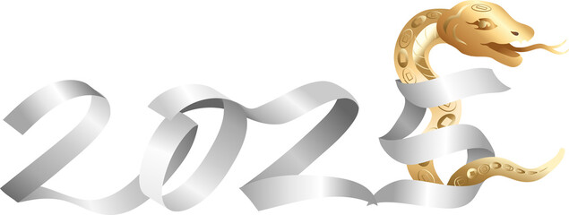 Obraz premium 2025 New Year icon, Chinese snake