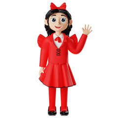 3D Character Girl Wearing Halloween Costume Queen Princess