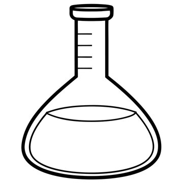 recommend clip art: laboratory flask outline coloring book page line art drawing