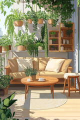 urban jungle balcony with lots of different plants in the city