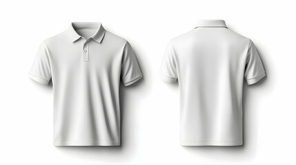 White Polo Shirt Mockup, Apparel Design Template, White Collared Shirt Design Template,