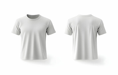 Naklejka premium Gray T-Shirt Mockup Front Back View Apparel