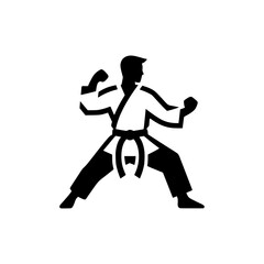 karate dojo sport fight champion logo vector illustration template design