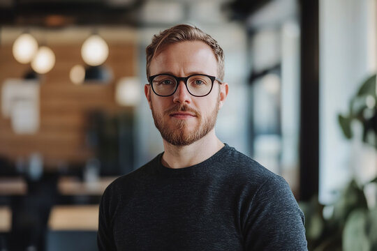 Entrepreneur Pitching New Startup - Modern Conference Room
