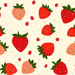 240807 04. strawberry pattern banner wallpaper, simple background