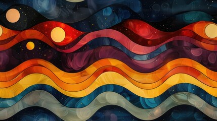 70s style colorful pattern