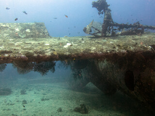Tri-Bird airplane wreck Boracay Island Philippines