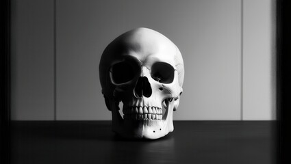 Skull, Bones, Man, Death, Teeth, Illustration, Black & White	