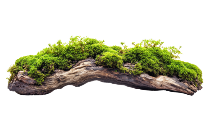 tree with moss on white transparent background