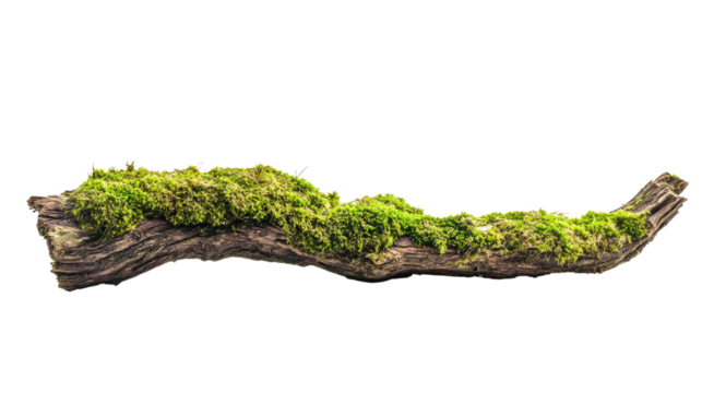 tree with moss on white transparent background