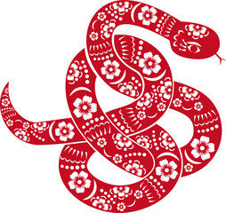 Paper-cut snake pattern, suitable for the Year of the Snake