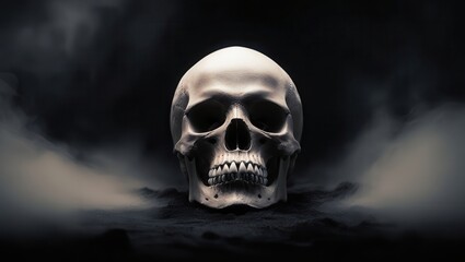 Fototapeta premium Skull, Bones, Man, Death, Teeth, Illustration