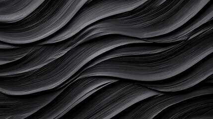 Obraz premium Abstract black brushstrokes sweeping across a dark canvas, with varying textures and shades of black creating a sense of movement and intensity in an artistic, minimalist style