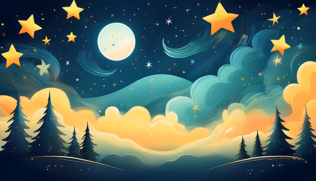  A simple, cheerful message wishing someone a -Good Night,- accompanied by soft stars, moons_1(96)