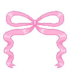 pink ribbon bow pixel