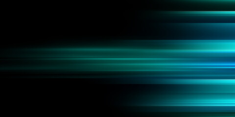 Black, green and blue  modern wide abstract technology background with glowing high-speed and movement light effect