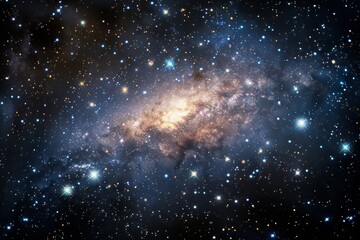 Naklejka premium Vast Galaxy With Stars, Nebulae, and Cosmic Dust Breathtaking Space Exploration Concept