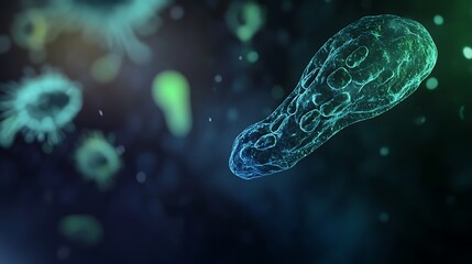 Microscopic view of a singlecelled organism moving towards a light source showcasing phototaxis behavior