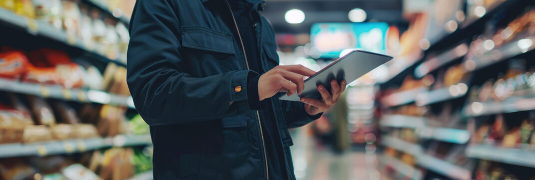 A retail manager holding a tablet with sales data, standing in a store, symbolizing the advantage of data-driven decisions.