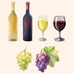 Red and white wine Wine bottle Wine glass Grapes National Wine Day