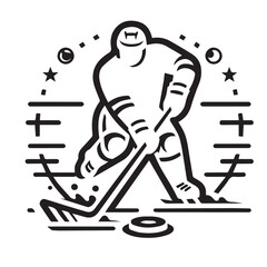 Hockey black vector, black color silhouette ,white color background EPS FILE