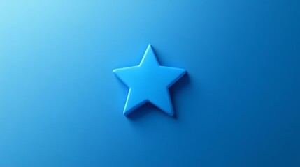 Obraz premium A single blue star on a blue background.