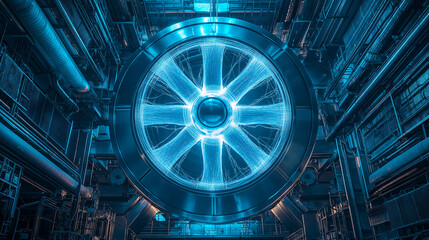 Fototapeta premium Safety features in a nuclear fission reaction, atomic control and protective measures