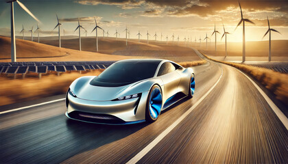 Naklejka premium futuristic luxury eco-friendly car
