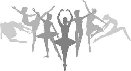 Ballet dancer silhouette ballerina dancers poses woman dancing silhouettes © Christos Georghiou
