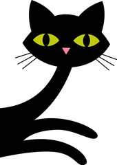 Handdrawn Cat Looking