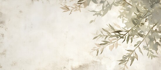 Watercolor painting featuring embossed olive tree branches against a textured graphite backdrop Ideal for digital wallpapers and decorative murals