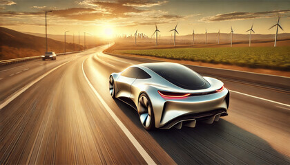 Obraz premium futuristic luxury eco-friendly car
